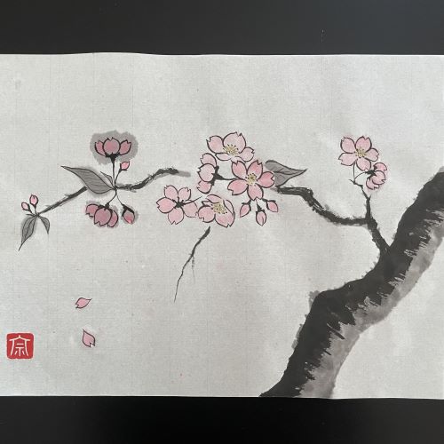 Ink painting taught by a Japanese instructor. Inktpainting onderwezen door een Japanse docent.